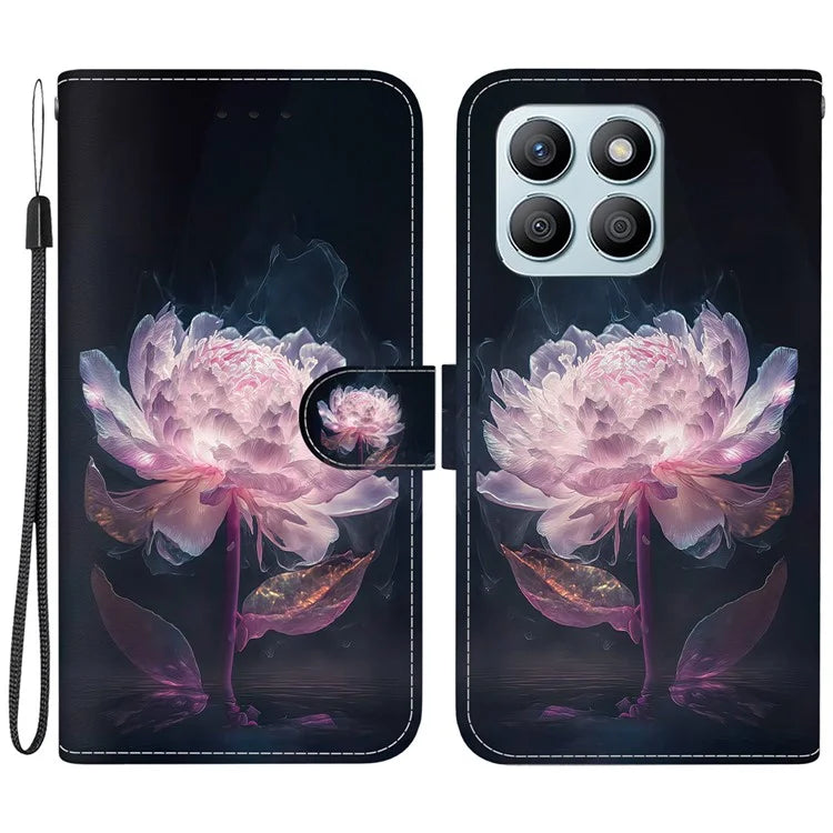 For Honor X8b 4G Phone Case Pattern Printing Wallet Leather Cover