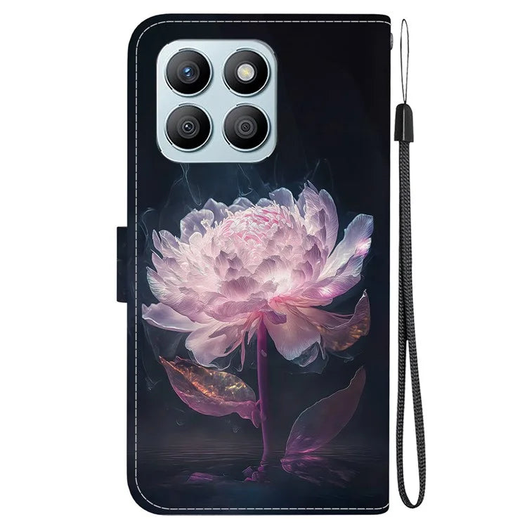 For Honor X8b 4G Phone Case Pattern Printing Wallet Leather Cover