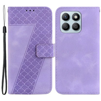 For Honor X8b 4G Cell Phone Case PU Leather 7-Shape Imprinted Stand Cover