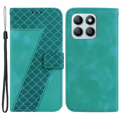 For Honor X8b 4G Cell Phone Case PU Leather 7-Shape Imprinted Stand Cover