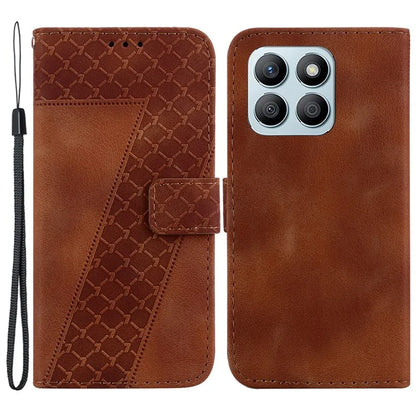 For Honor X8b 4G Cell Phone Case PU Leather 7-Shape Imprinted Stand Cover