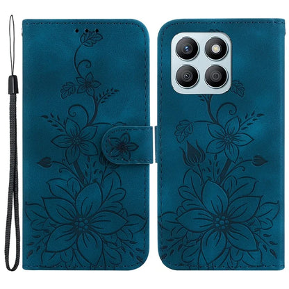 For Honor X8b 4G Case Wallet Imprinted Flower Leather Phone Cover