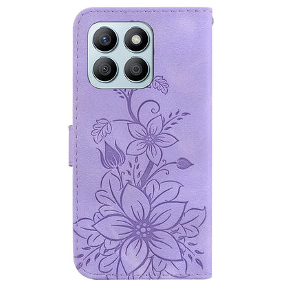 For Honor X8b 4G Case Wallet Imprinted Flower Leather Phone Cover
