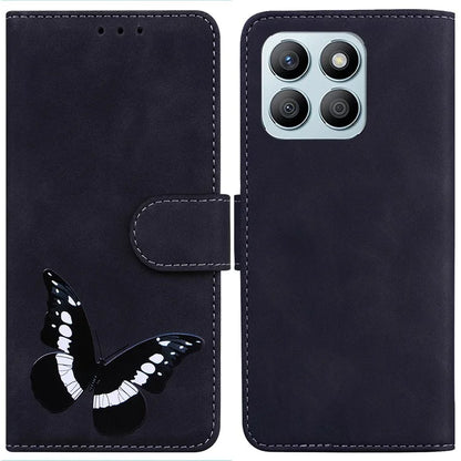 For Honor X8b 4G Wallet Case Skin-touch Leather Phone Cover Butterfly Pattern