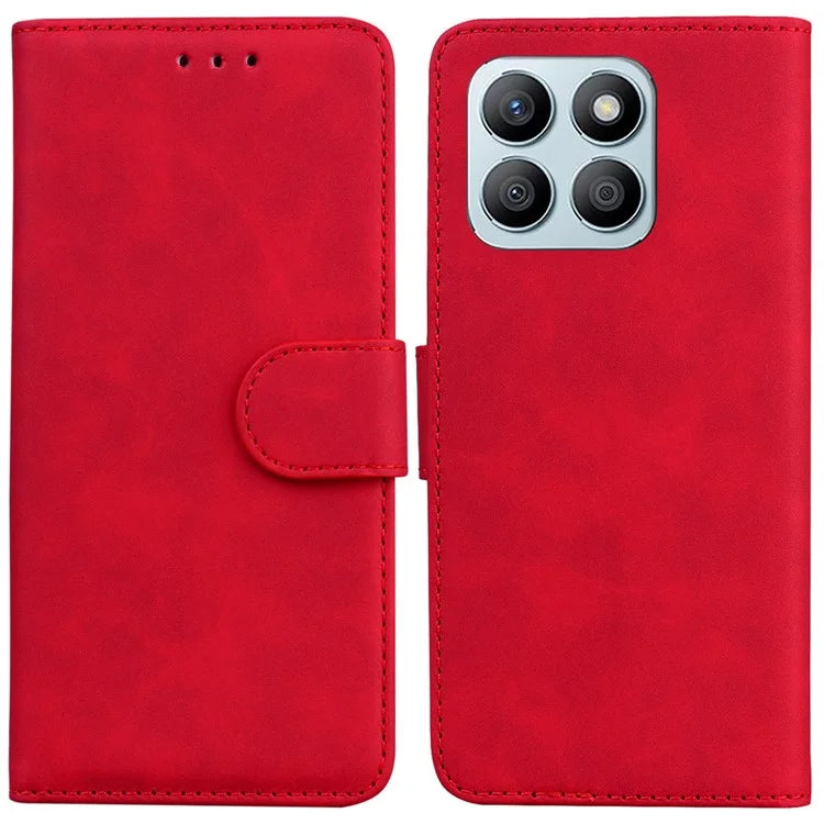 For Honor X8b 4G Case Solid Color Design Wallet Phone Protective Cover