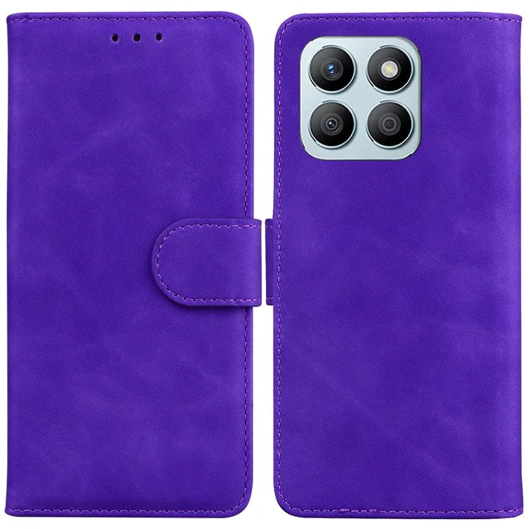 For Honor X8b 4G Case Solid Color Design Wallet Phone Protective Cover