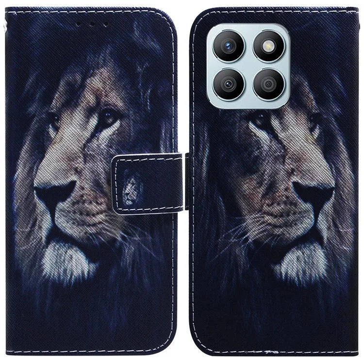 For Honor X8b 4G Wallet Case Leather Phone Cover Pattern Printing
