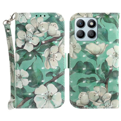 For Honor X8b 4G Cell Phone Case Leather Shockproof Cover with 3D Pattern Design