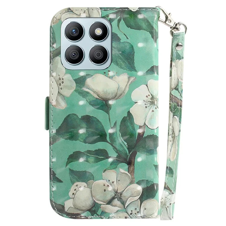 For Honor X8b 4G Cell Phone Case Leather Shockproof Cover with 3D Pattern Design