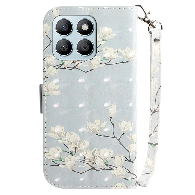 For Honor X8b 4G Cell Phone Case Leather Shockproof Cover with 3D Pattern Design