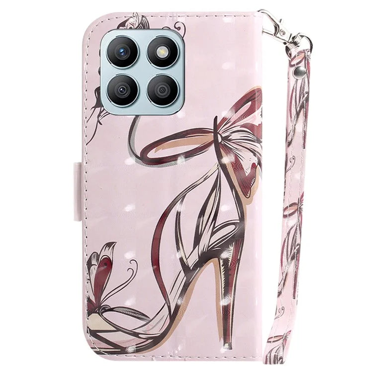For Honor X8b 4G Cell Phone Case Leather Shockproof Cover with 3D Pattern Design