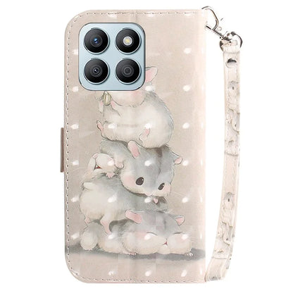 For Honor X8b 4G Cell Phone Case Leather Shockproof Cover with 3D Pattern Design