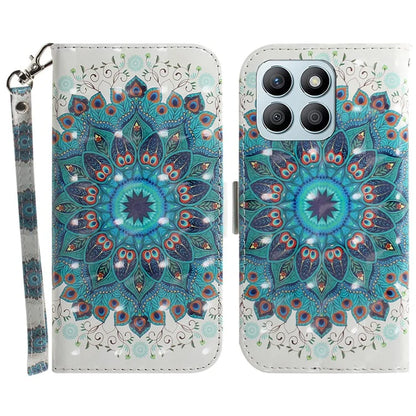 For Honor X8b 4G Cell Phone Case Leather Shockproof Cover with 3D Pattern Design