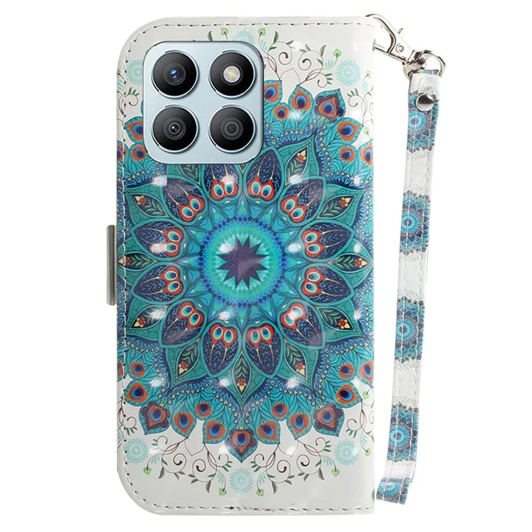 For Honor X8b 4G Cell Phone Case Leather Shockproof Cover with 3D Pattern Design