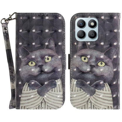 For Honor X8b 4G Cell Phone Case Leather Shockproof Cover with 3D Pattern Design