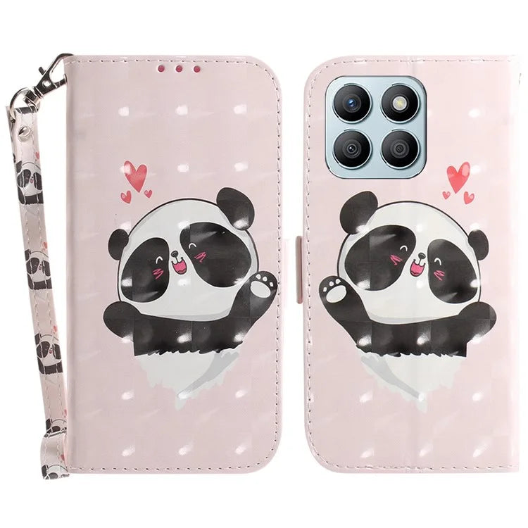 For Honor X8b 4G Cell Phone Case Leather Shockproof Cover with 3D Pattern Design