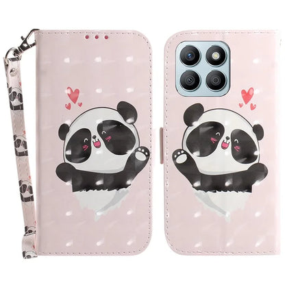 For Honor X8b 4G Cell Phone Case Leather Shockproof Cover with 3D Pattern Design