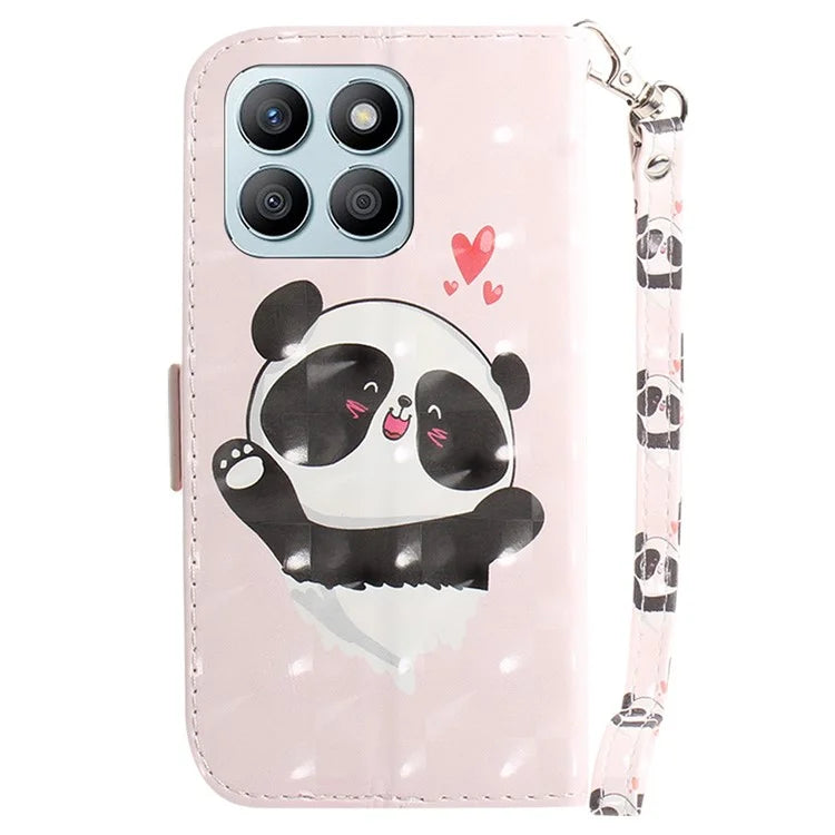 For Honor X8b 4G Cell Phone Case Leather Shockproof Cover with 3D Pattern Design