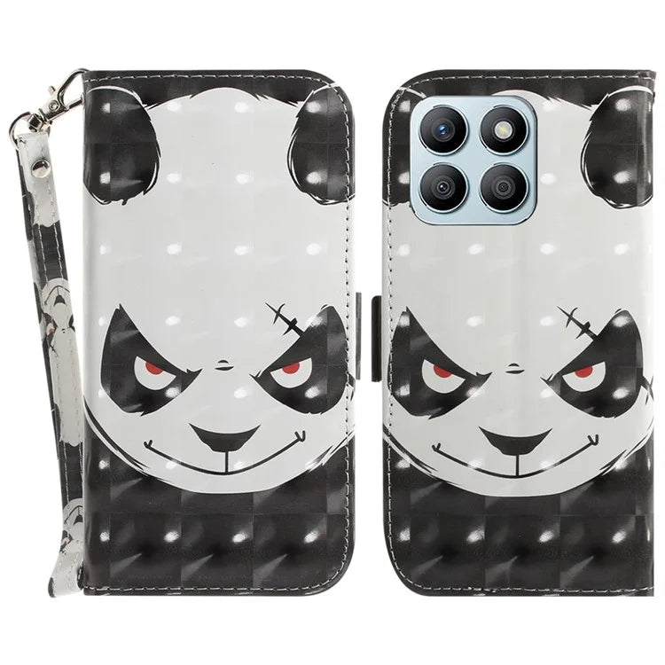 For Honor X8b 4G Cell Phone Case Leather Shockproof Cover with 3D Pattern Design