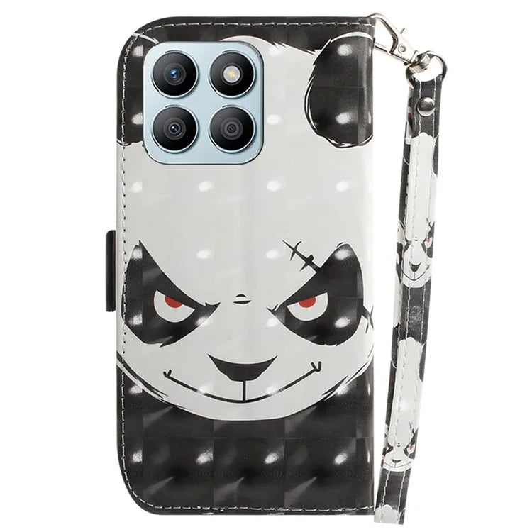 For Honor X8b 4G Cell Phone Case Leather Shockproof Cover with 3D Pattern Design
