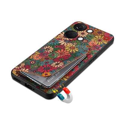 For OnePlus Ace 2V Case Kickstand Card Holder Leather Back Phone Cover