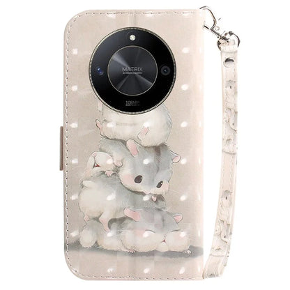 For Honor X9b 5G / Magic6 Lite 5G / X50 5G Case 3D Pattern Print Scratch-proof Phone Wallet Cover