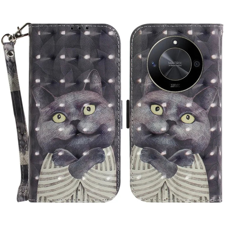 For Honor X9b 5G / Magic6 Lite 5G / X50 5G Case 3D Pattern Print Scratch-proof Phone Wallet Cover