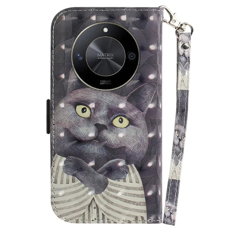 For Honor X9b 5G / Magic6 Lite 5G / X50 5G Case 3D Pattern Print Scratch-proof Phone Wallet Cover