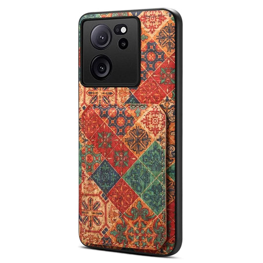 For Xiaomi 13T / 13T Pro / Redmi K60 Ultra Case Card Holder Phone Cover Flower Pattern