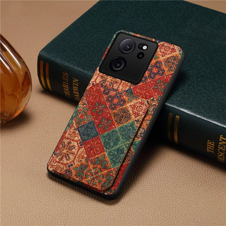 For Xiaomi 13T / 13T Pro / Redmi K60 Ultra Case Card Holder Phone Cover Flower Pattern