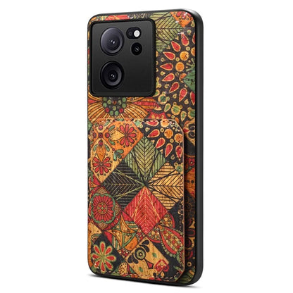 For Xiaomi 13T / 13T Pro / Redmi K60 Ultra Case Card Holder Phone Cover Flower Pattern