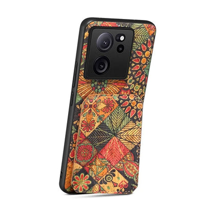 For Xiaomi 13T / 13T Pro / Redmi K60 Ultra Case Card Holder Phone Cover Flower Pattern