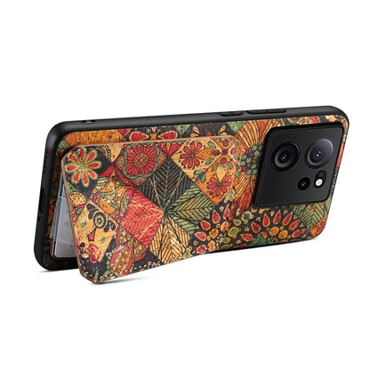 For Xiaomi 13T / 13T Pro / Redmi K60 Ultra Case Card Holder Phone Cover Flower Pattern