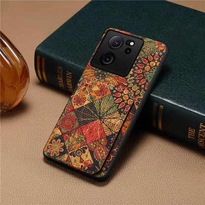 For Xiaomi 13T / 13T Pro / Redmi K60 Ultra Case Card Holder Phone Cover Flower Pattern