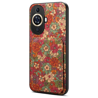 For Huawei nova 11 Kickstand Case Card Slot Phone Cover Flower Printing