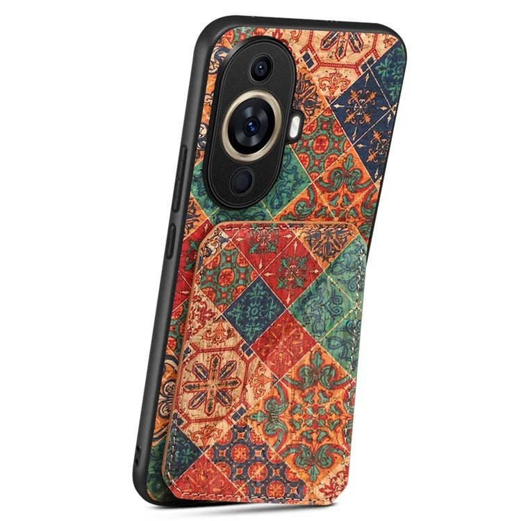 For Huawei nova 11 Kickstand Case Card Slot Phone Cover Flower Printing