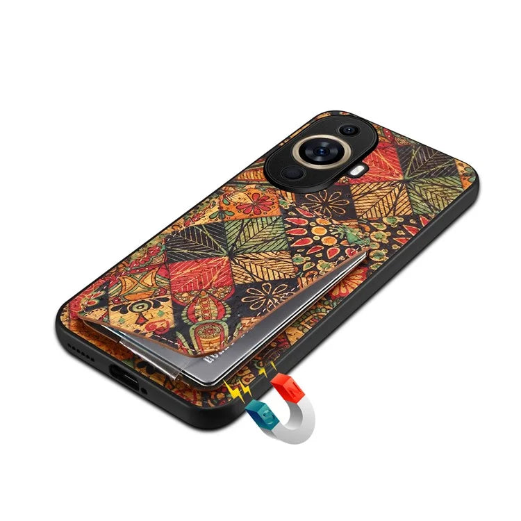 For Huawei nova 11 Pro / nova 11 Ultra Case Card Holder Flower Pattern Phone Cover
