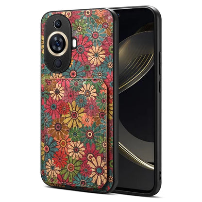 For Huawei nova 11 Pro / nova 11 Ultra Case Card Holder Flower Pattern Phone Cover