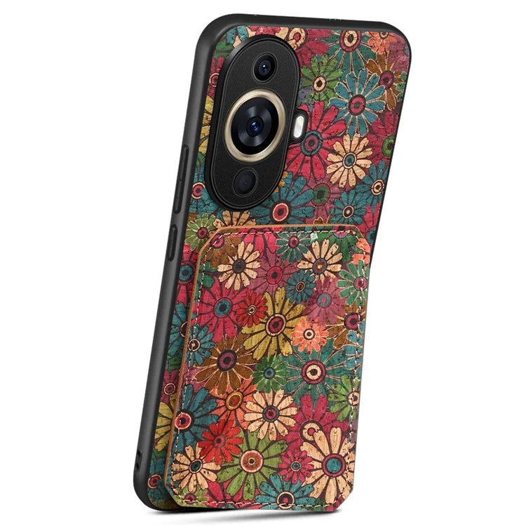 For Huawei nova 11 Pro / nova 11 Ultra Case Card Holder Flower Pattern Phone Cover