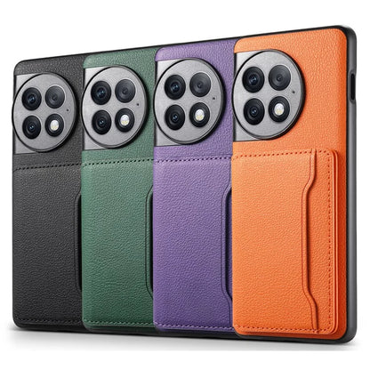 For OnePlus Ace 2 Pro 5G Phone Case Card Slots Calf Texture Kickstand Cover