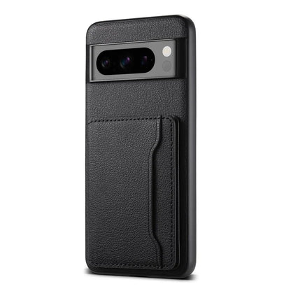 For Google Pixel 8 Pro Case Calf Texture Card Slots Leather Coated PC+TPU Cover
