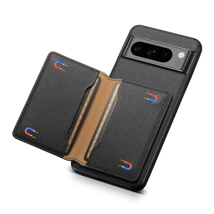 For Google Pixel 8 Pro Case Calf Texture Card Slots Leather Coated PC+TPU Cover