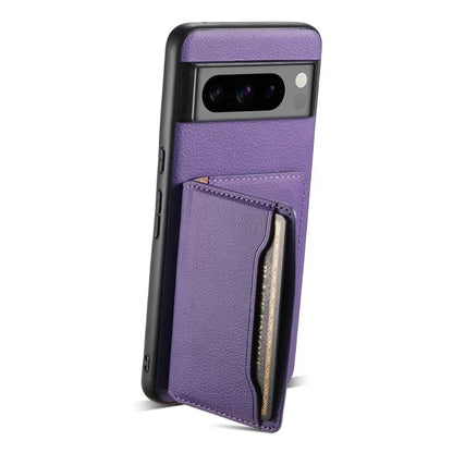 For Google Pixel 8 Pro Case Calf Texture Card Slots Leather Coated PC+TPU Cover