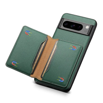 For Google Pixel 8 Pro Case Calf Texture Card Slots Leather Coated PC+TPU Cover