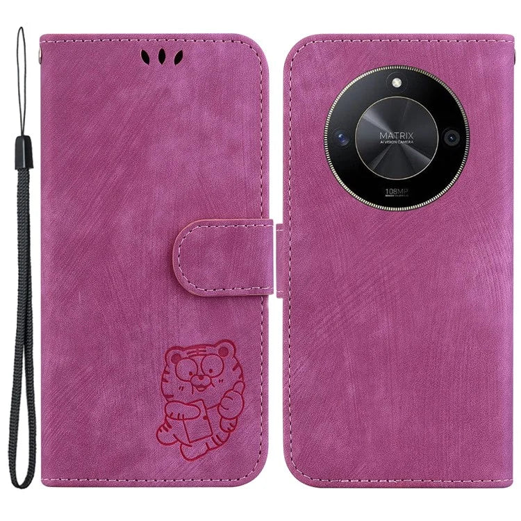 For Honor X9b 5G / Magic6 Lite 5G Case Wallet Phone Cover Imprinted Tiger Pattern