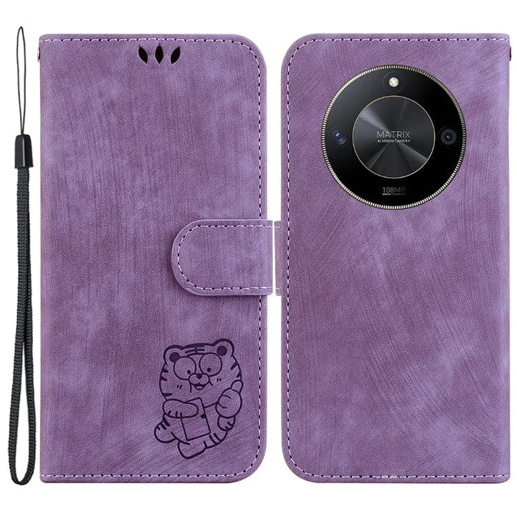 For Honor X9b 5G / Magic6 Lite 5G Case Wallet Phone Cover Imprinted Tiger Pattern