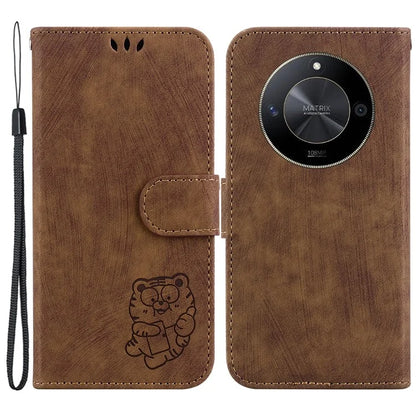 For Honor X9b 5G / Magic6 Lite 5G Case Wallet Phone Cover Imprinted Tiger Pattern