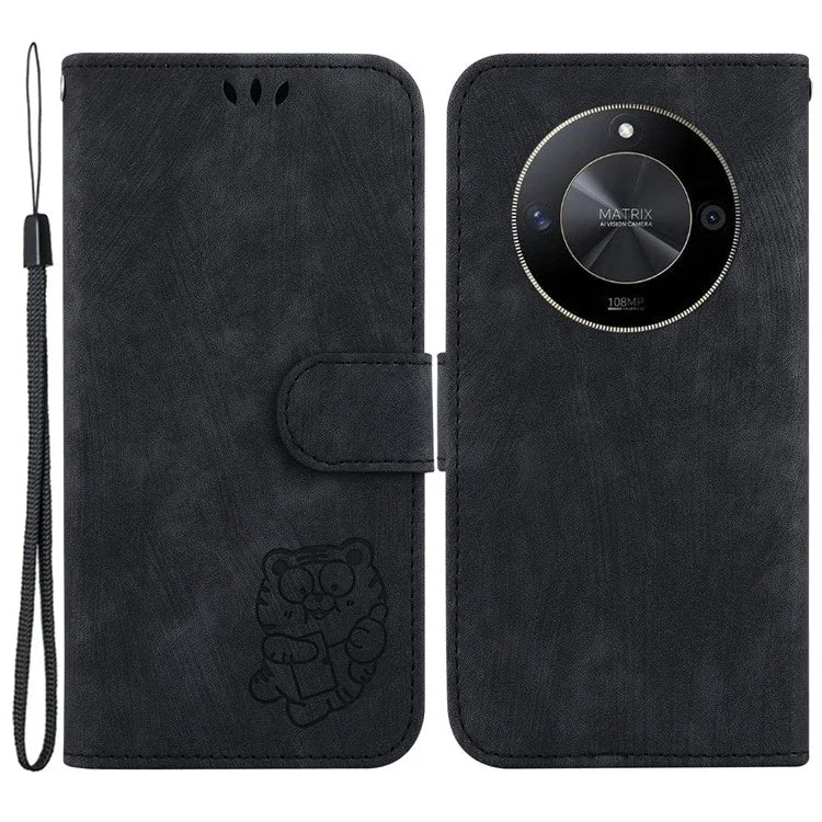 For Honor X9b 5G / Magic6 Lite 5G Case Wallet Phone Cover Imprinted Tiger Pattern