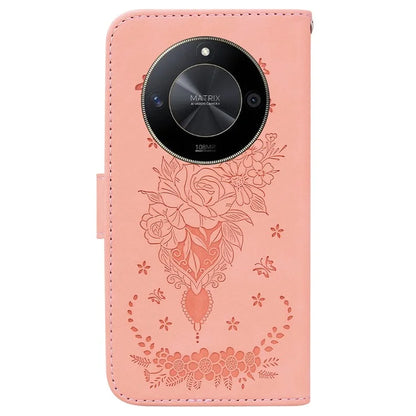 For Honor X9b 5G / Magic6 Lite 5G / X50 5G Case Leather Stand Phone Protector Rose Butterfly Imprinted