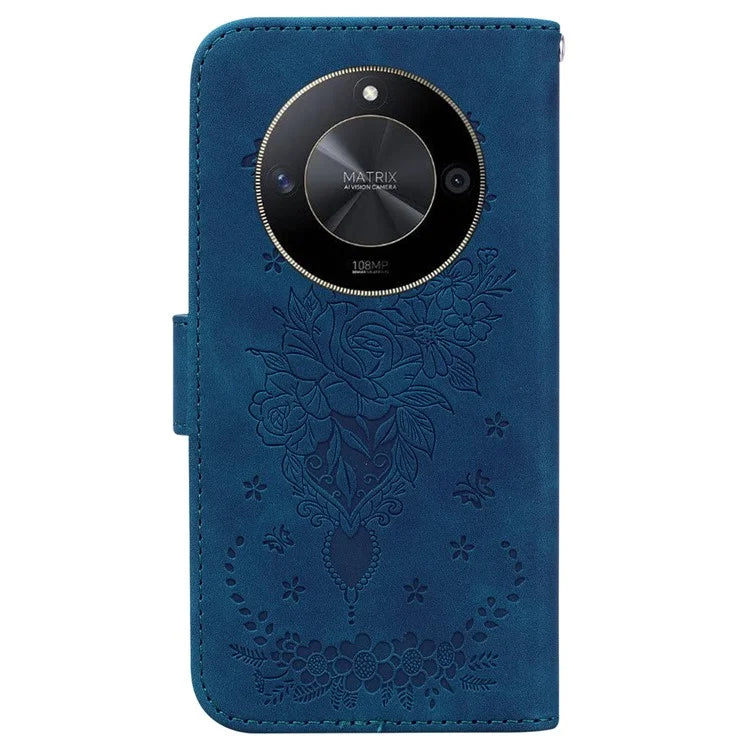 For Honor X9b 5G / Magic6 Lite 5G / X50 5G Case Leather Stand Phone Protector Rose Butterfly Imprinted